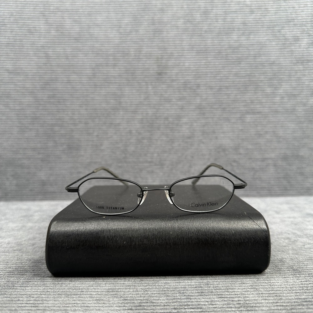 Vintage Calvin Klein 531 90 Titanium Oval y2k Eyeglasses Frames Black 135 Japan